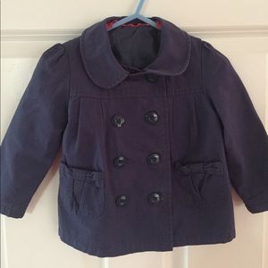 Girl's Navy Blue Peacoat